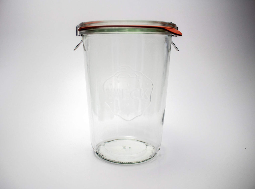Weck Canning Jars 743 - Transparent Glass Eco-Friendly Canning Jars - Airtight Seal - 3/4 Liter Tall Jars (2 Pack)
