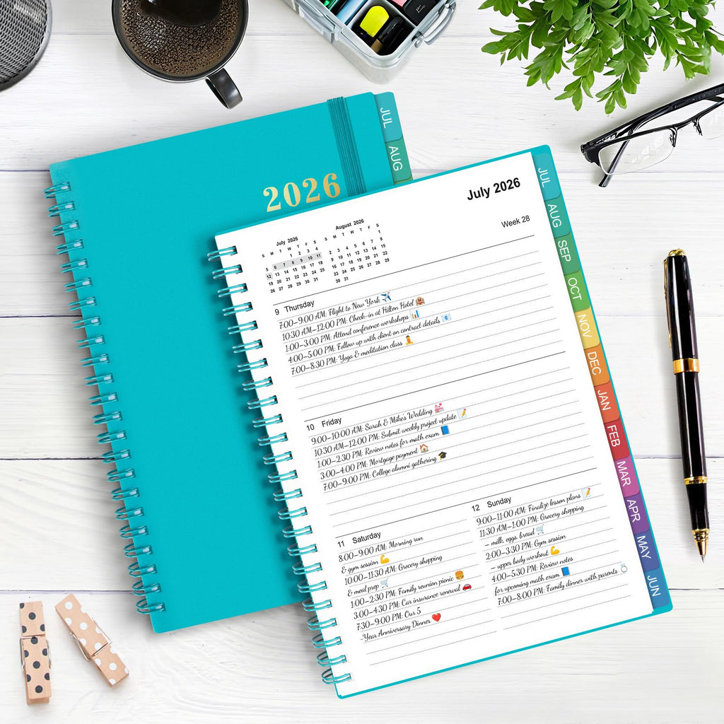 Planner 2026-2027 – Agenda 2026-2027: Planner Weekly and Monthly from July 2026 to June 2027, 8.5" x 11", 2026-2027 Calendar Planner with Monthly Tabs, Flexible Cover, Thick Paper, Inner Pocket for School Office Supplies(Green)