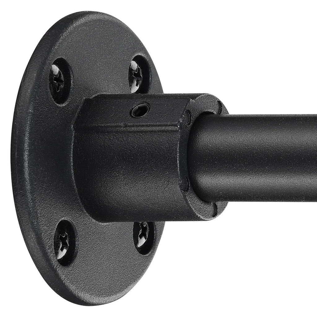 CALCHELE Shower Curtain Rod, Adjustable Shower Curtain Rods 29-64 Inches, Heavy Duty Black Shower Rods for Bathroom, Closet, Windows
