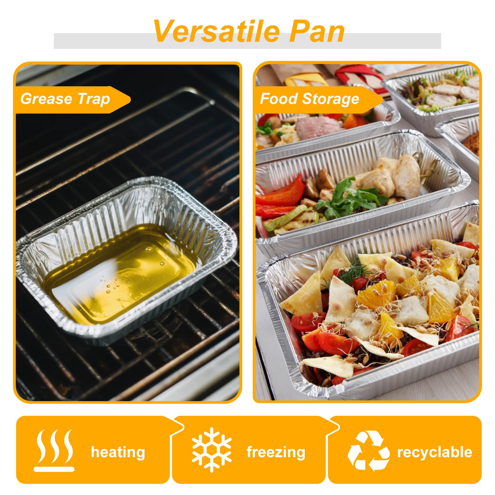 40 Pack Aluminum Foil Drip Pan Liners - Compatible with Napoleon BBQ Grill Accessories, Replacement Grease Trays for Prestige I/II/V/PRO, Rogue Grills (6x5 Inch)