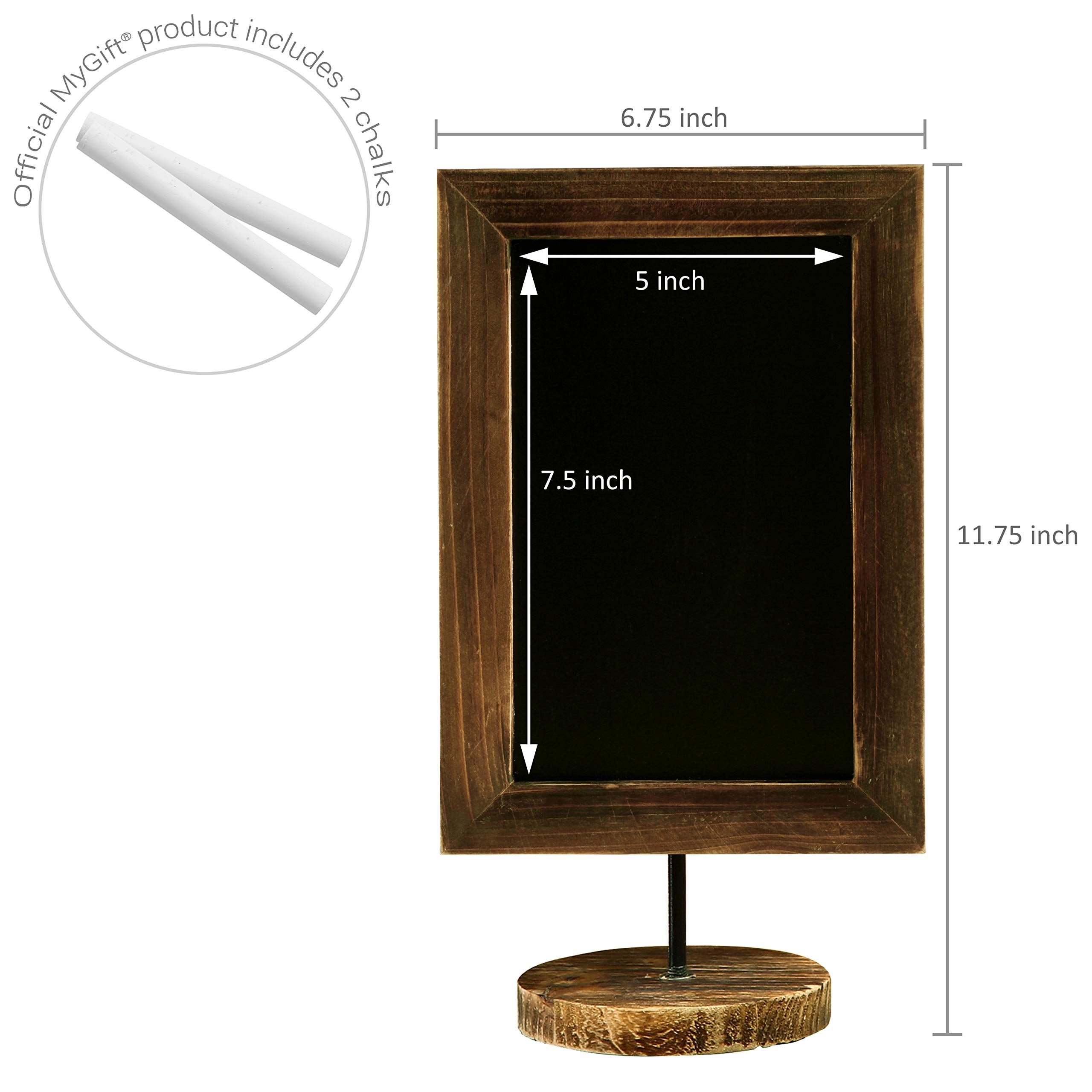 MyGift 12-Inch Burnt Wood Framed Memo Chalkboard Tabletop Cafe Menu & Message Board Sign Set of 2