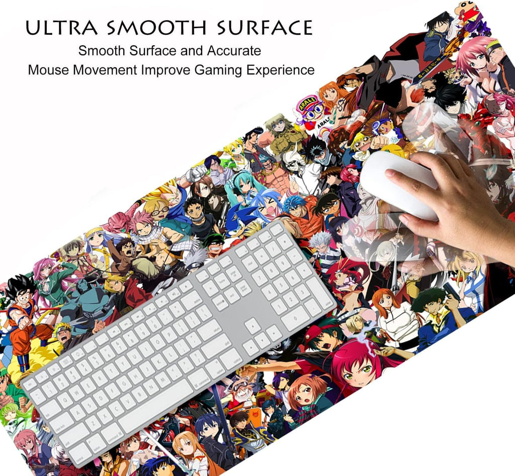 KINPLE Extended Large Gaming Mouse Pad, Full Desk Keyboard Mouse Pad, XXL Bigmouse Pad with Anime, Waterproof and Anti-Skid for Office Desk Decor (23.6×11.8×0.1 inch)