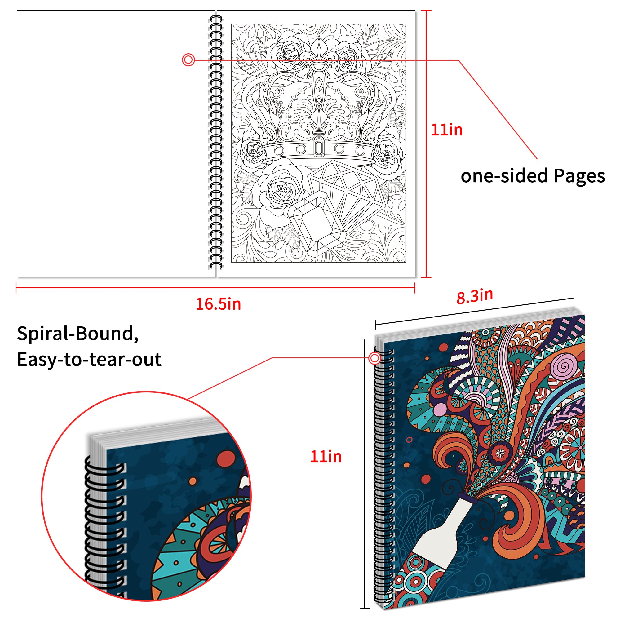 Kalysky Adult Coloring Books Set:3 Coloring for Adults Animal Flowers & Other Themes Designs.Coloring Books for Adults to Relax and Relieve Anxiety