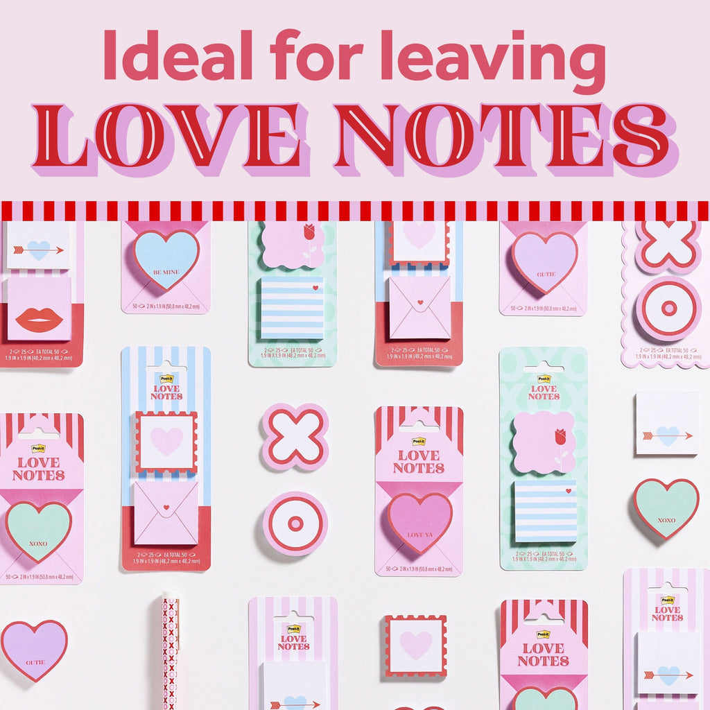 Post-it 7350-HRT Notes Die Cut Sticky Notes, 2.6" x 2.6", 2 Pads, Heart Shaped [OB]