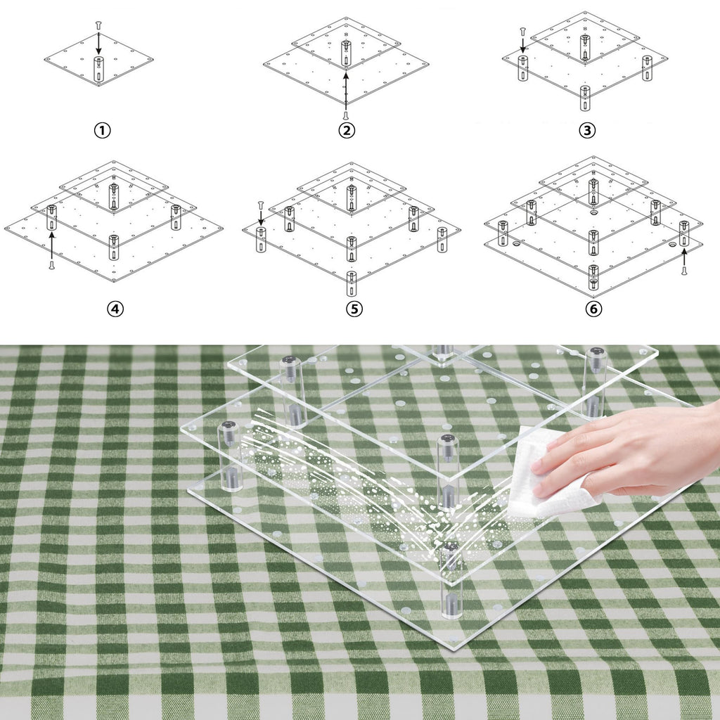 3 Tier Cake Pop Stand, 56 Holes Acrylic Cake Pop Holder Stand, Clear Cake Pop Display Stand Holder, Lollipop Square Display Stand with Sticks and Wrappers for Weddings Birthday Parties