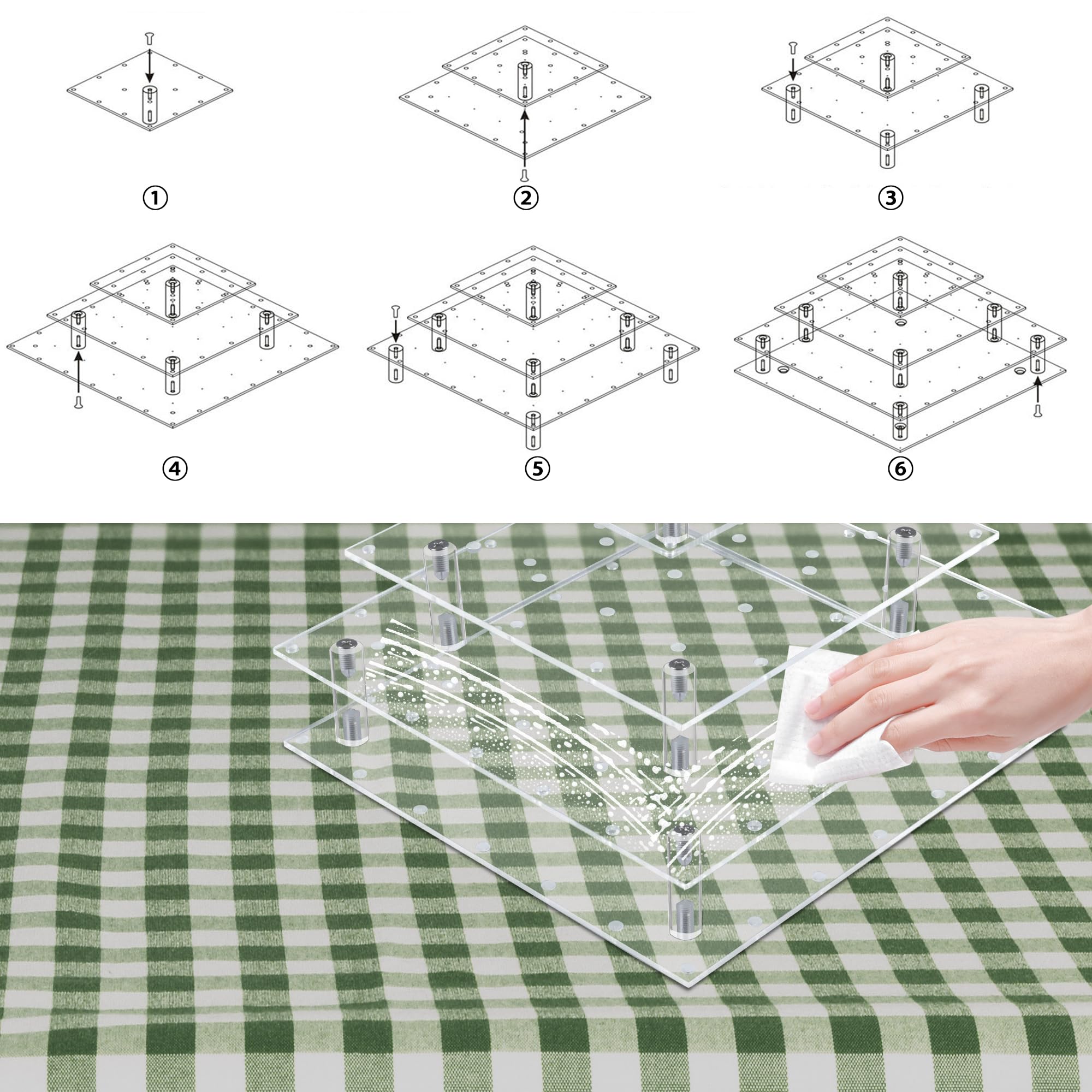 3 Tier Cake Pop Stand, 56 Holes Acrylic Cake Pop Holder Stand, Clear Cake Pop Display Stand Holder, Lollipop Square Display Stand with Sticks and Wrappers for Weddings Birthday Parties