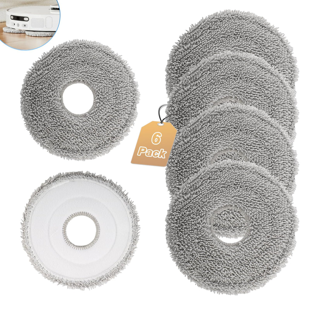 6 Pack Mop Pads Compatible with Dreame L10 Ultra/ L10S Ultra/ L10S Pro/ L10S Pro Ultra Heat/ L10 Prime/ L20 L30 L40 L50 Ultra/ X30 X40 X50 Ultra/Mova E30 Ultra/Mova P50 Pro Ultra Mop Replacement