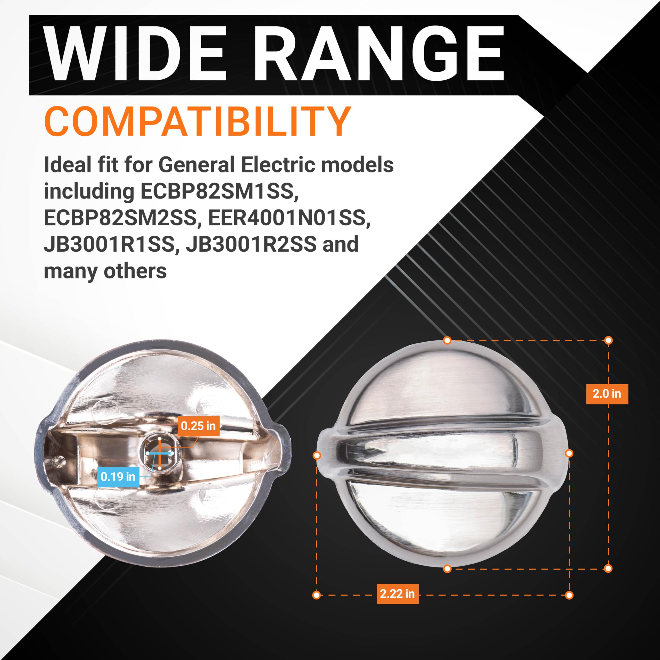 2024 Upgraded BlueStars Ultra Durable WB03T10284 Range Control Knob Stainless Steel Finish Replacement Part Exact Fit for GE Range/Stove/Oven - Replaces 1373043 AP4346312 PS2321076 - Pack of 5