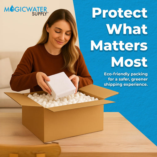 1 Cu Ft White Bio Tube Recycled Anti Static Packing Peanuts Popcorn Tube Shape Loose Fill | Magicwater Supply