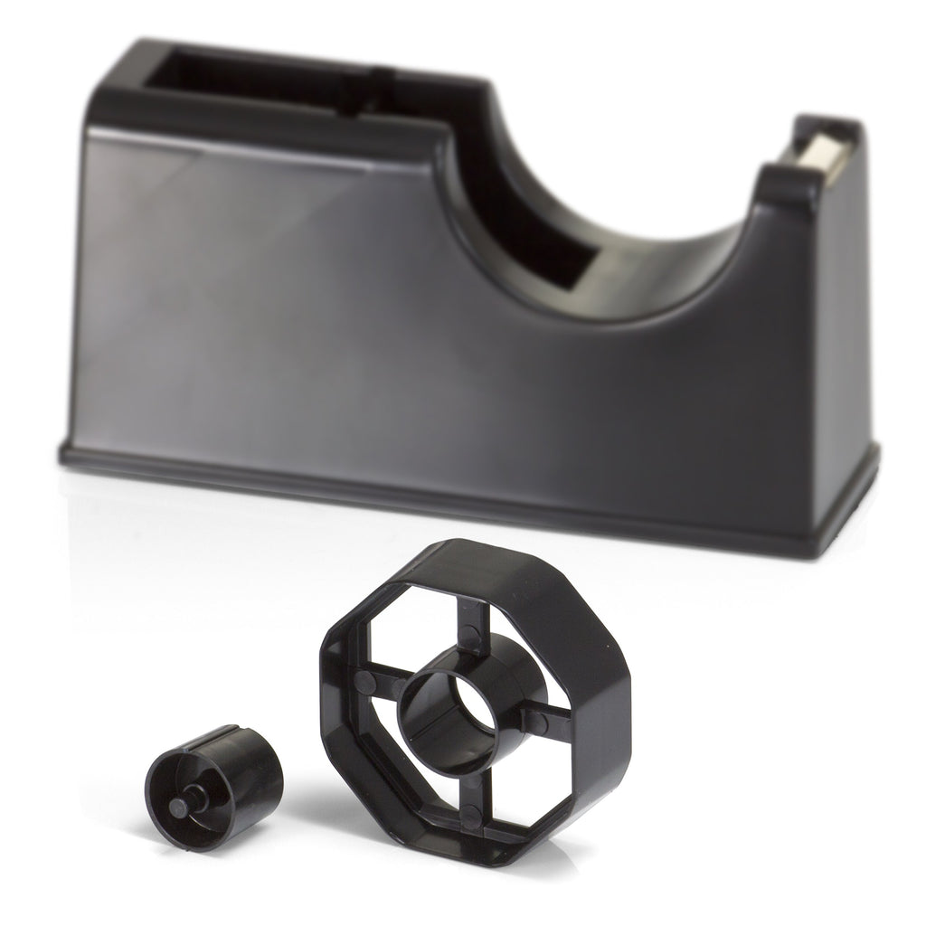 Officemate 2-in-1 Heavy Duty Tape Dispenser 1-Inch and 3-Inch Core, Black (96699)