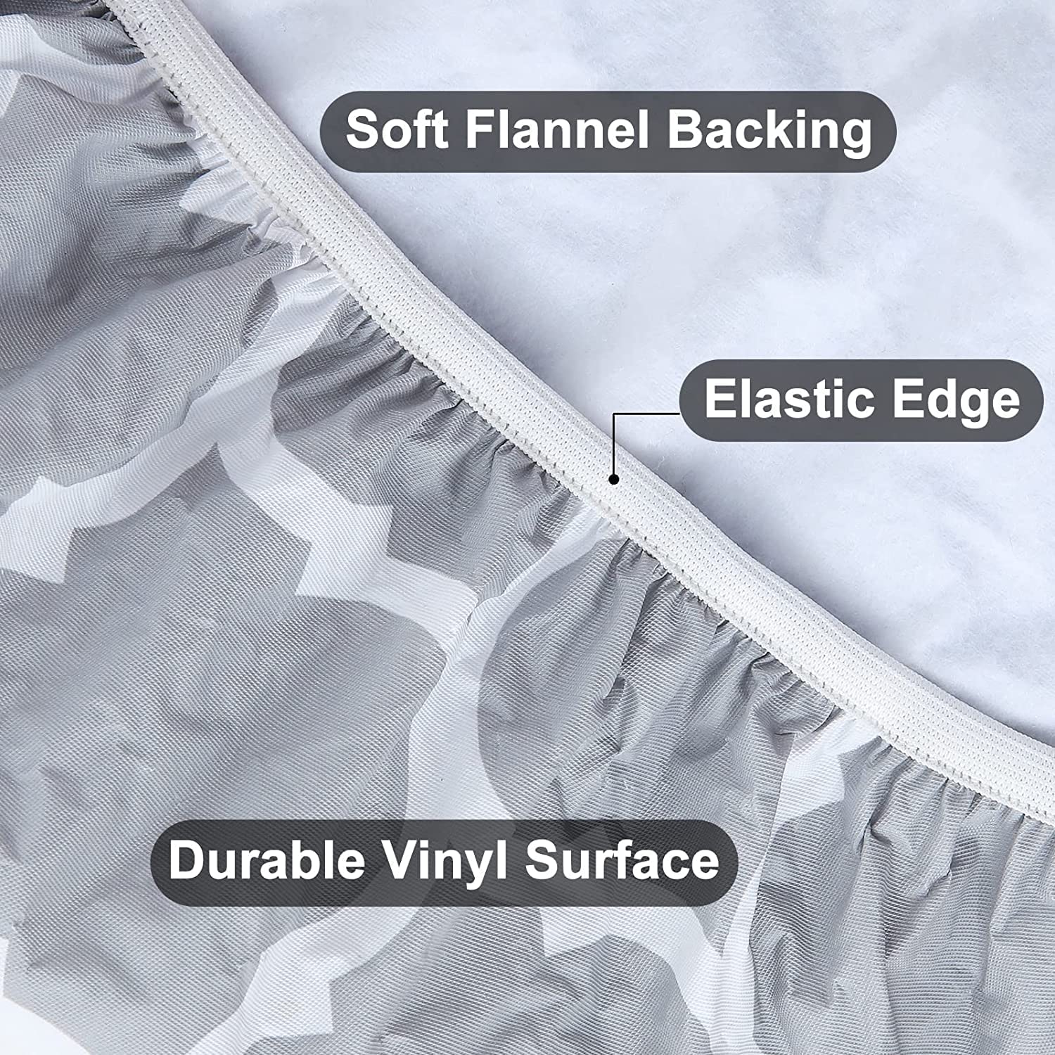 Alynsehom Rectangular Elastic Table Cloth Fitted Vinyl Tablecloth with Flannel Backing Waterproof Wipeable Moroccan Table Cover for Indoor Outdoor Picnic Camping(6 FT)