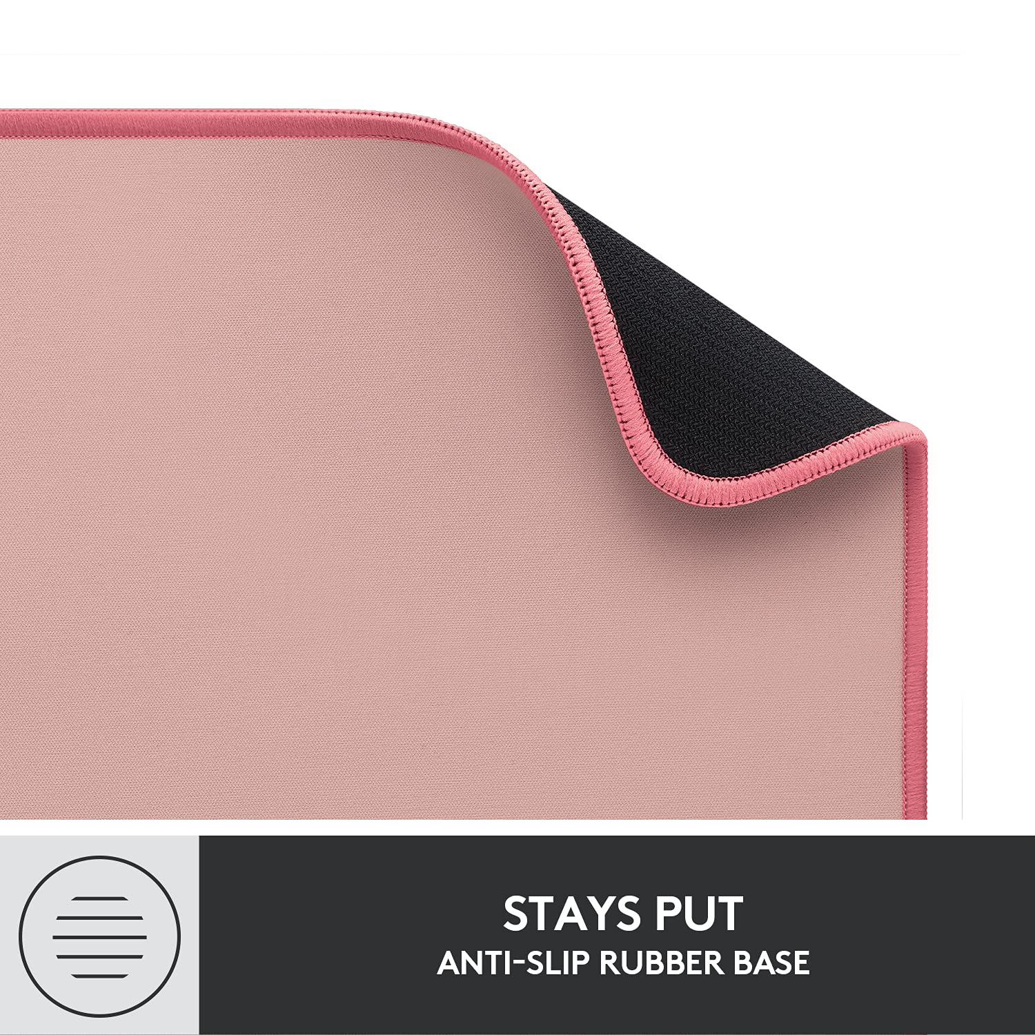 Logitech Desk Mat - Studio Series, Multifunctional Large Desk Pad, Extended Mouse Mat, Office Desk Protector with Anti-Slip Base, Spill-Resistant Durable Design, in Darker Rose
