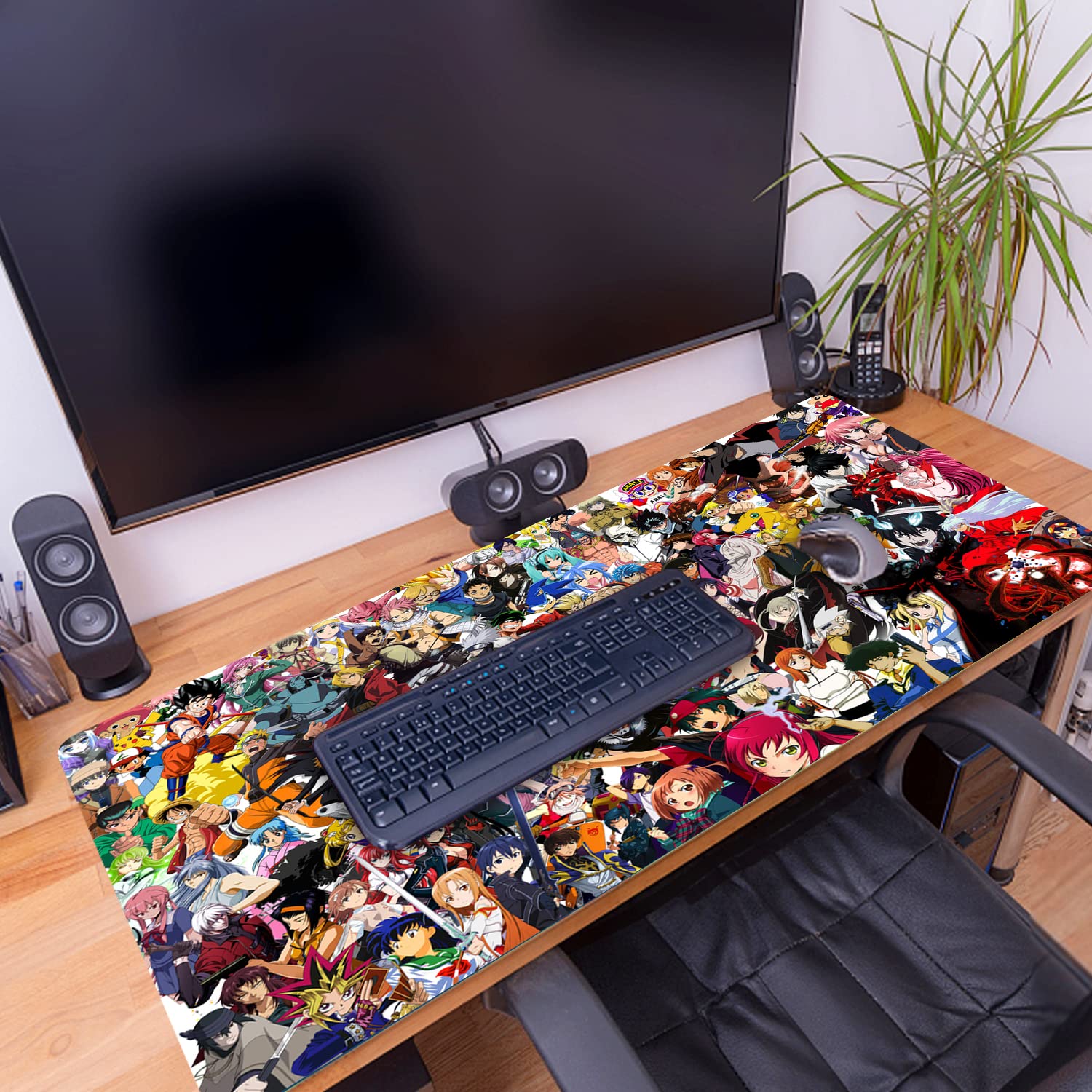 KINPLE XXL Extended Large Gaming Mouse Pad Non-Slip Water-Resistant Rubber Cloth Computer Game Mouse Mat(35.4×15.75×0.1 inch) (35.4×15.75inch(U12))