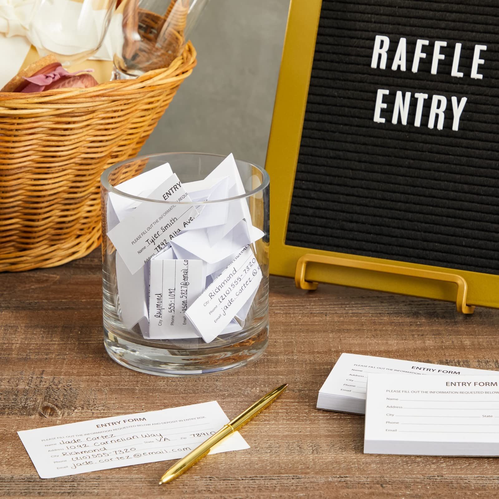 2000 Raffle Ticket Sheets, Blank Entry Forms for Contests, School Events (White, 20 Pads)