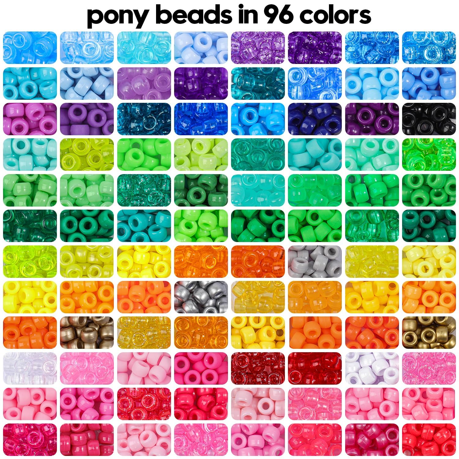 THRELE 4000pcs Pony Beads Friendship Bracelet Making Kit Included 96 Colors Kandi Bead,Letter Beads,Beads for Bracelet Making Kit DIY Crafts