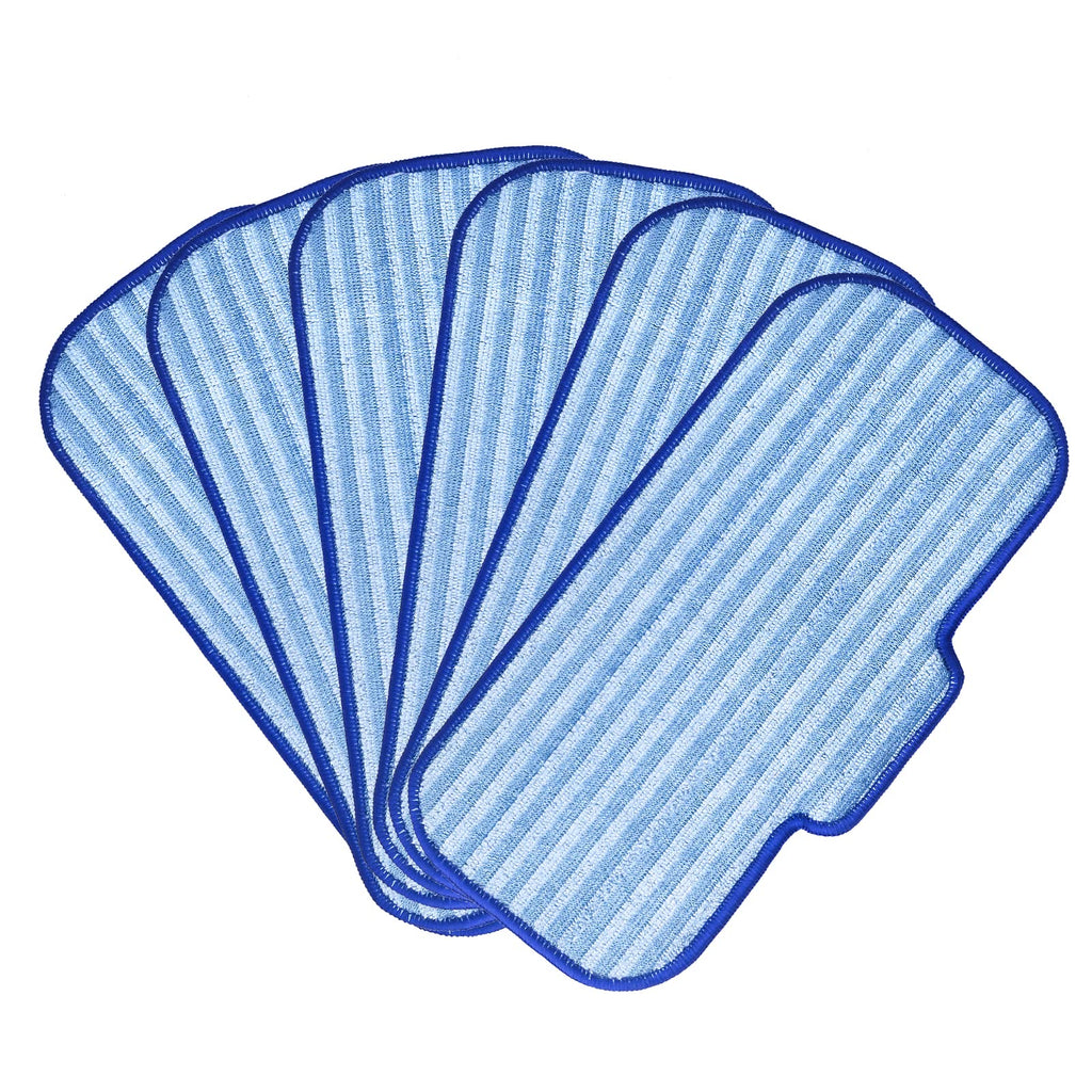 Newbealer 6 PCS Replacement Microfiber Pads for Steam Mops (NB603C NB602N) - Durable, Washable, and Reusable for Hardwood, Laminate, Tile, and Ceramic Flooring, Blue-White