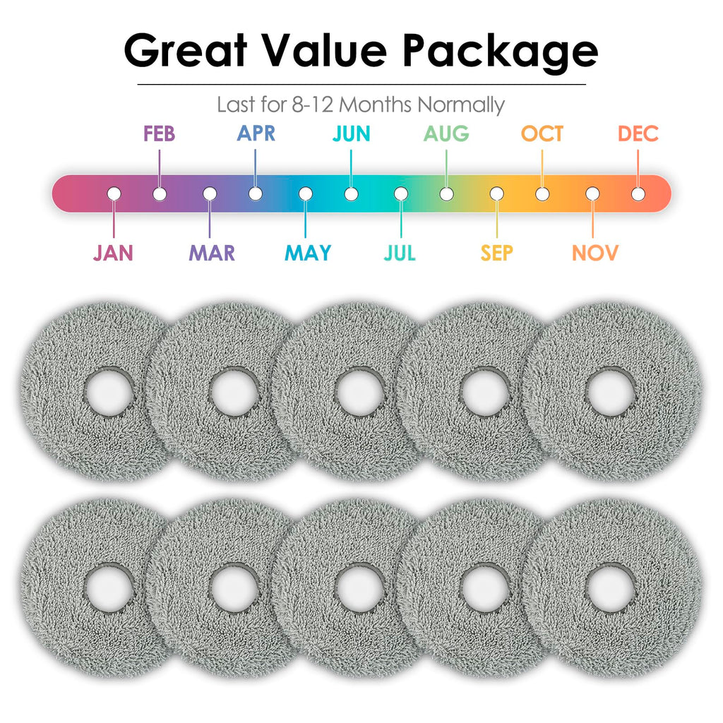 (10 Pack) X50 Ultra Replacement Mop Pads for Dreame X50 Ultra/Master, X30/ X40 Ultra, L10s Ultra, L10s Pro Gen 2/ Pro Ultra/Plus, L40s/ L50 Pro Ultra, L40 Ultra Robot Vacuum, Washable Mop Pad Cloths