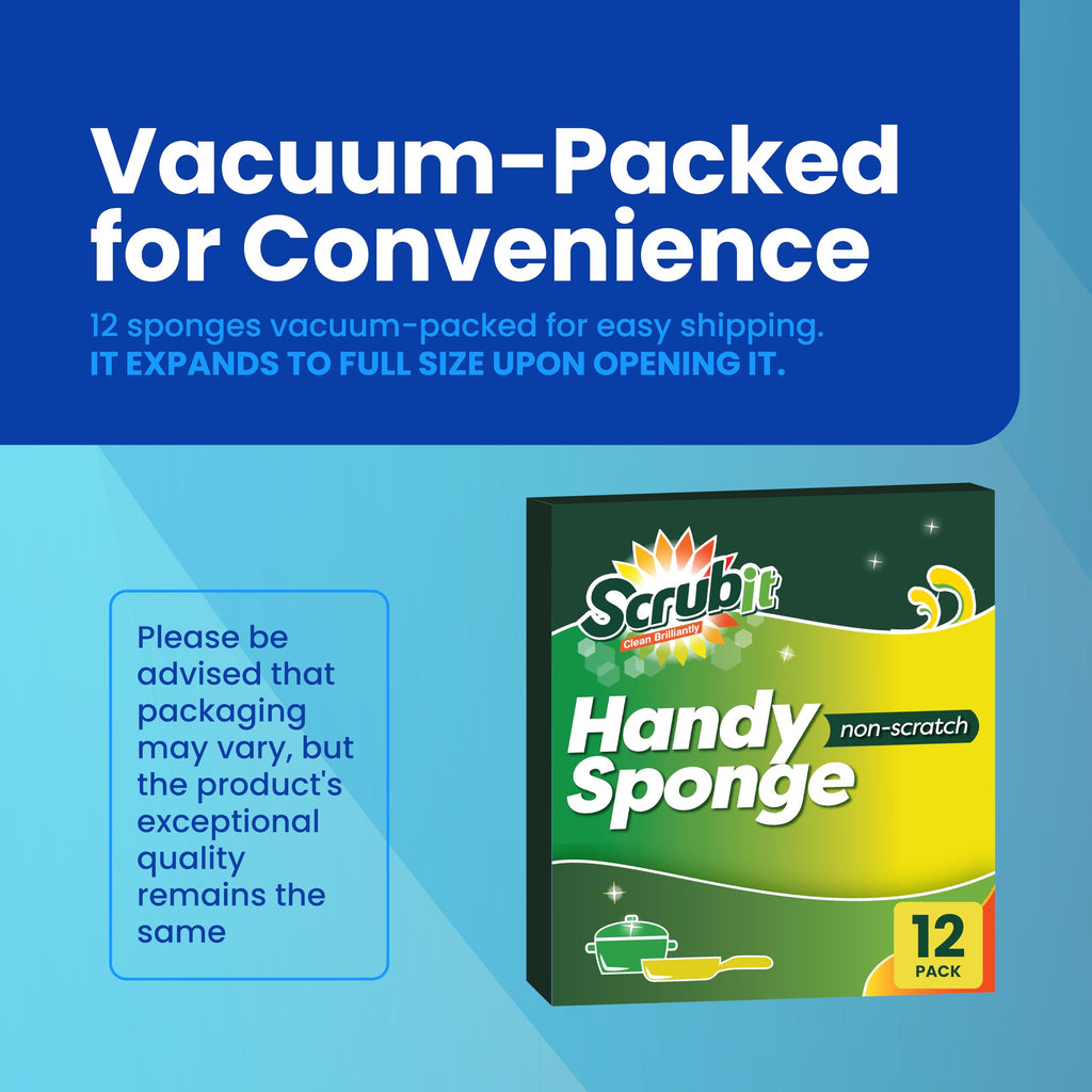 Cleaning Scrub Sponge by Scrub-it -Assorted Colors - Non-Scratch Kitchen Dish Sponges-12 Pack