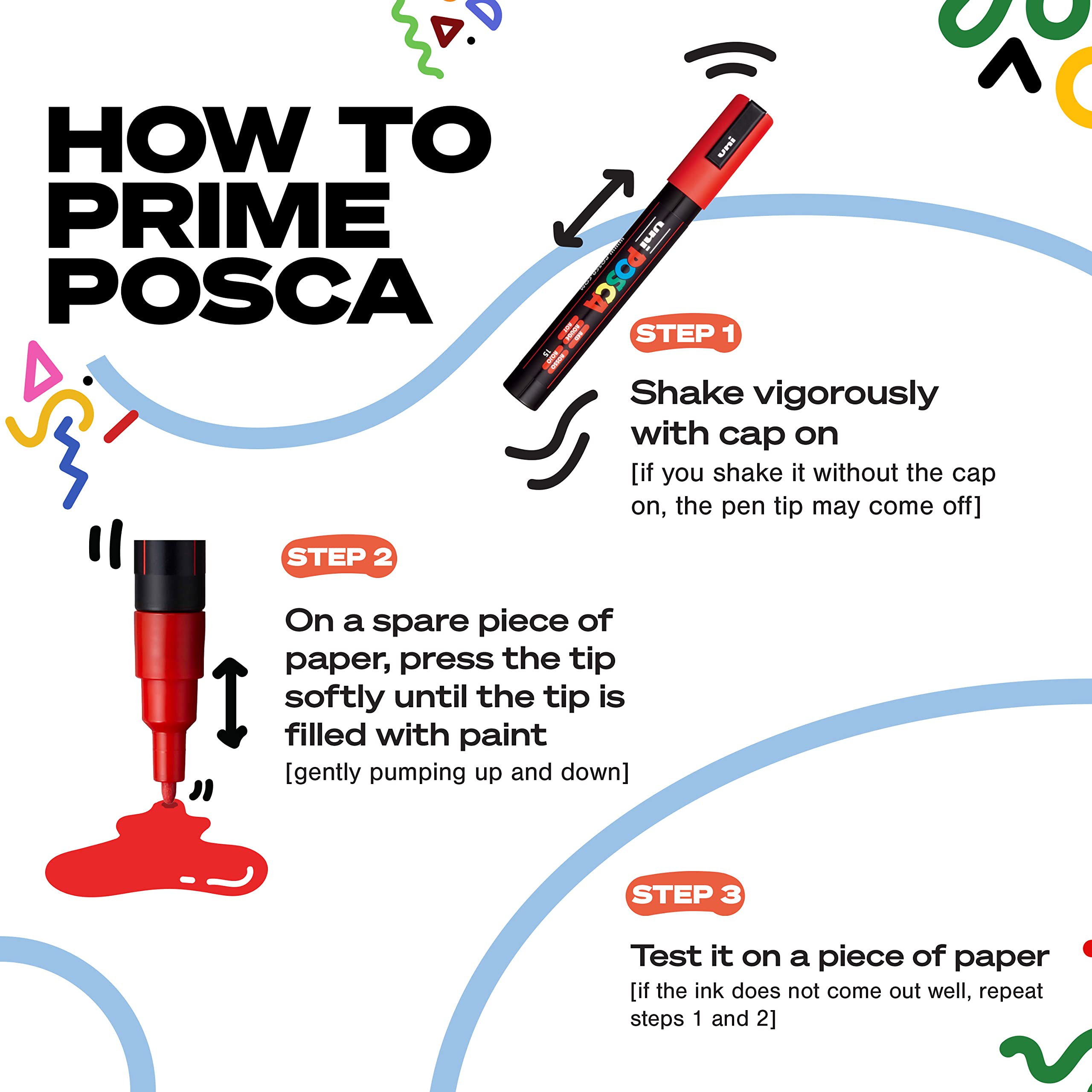 POSCA uni-ball POSCA MOP'R PCM-22 183299 Marker Round Tip 3-19 mm Black 1 Piece Ergonomic Shape