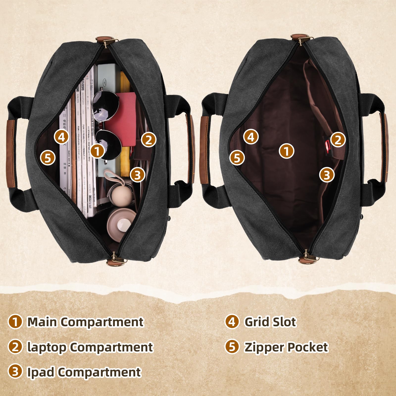 Lubardy Messenger Bag for Men, 15.6 Inch Laptop Bag Computer Office Laptop Bag for Men, Waterproof Work Bags Canvas Messenger Laptop Briefcase Satchel for Business College Travel, Black