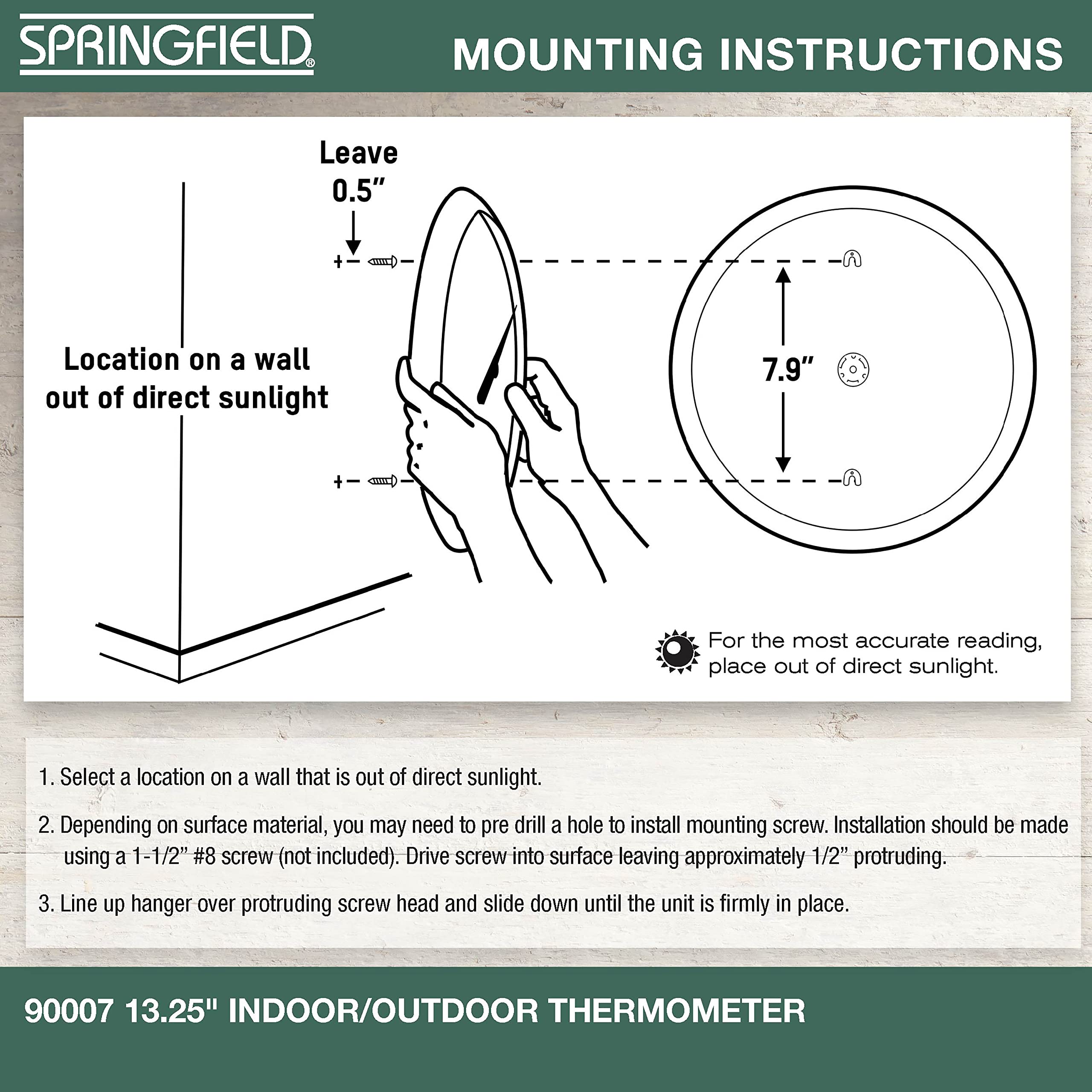 Springfield TAP90007, Big and Bold Thermometer