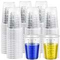 200Pcs Clear Plastic Measuring Cup, 8oz Disposable Measuring Cups Reusable Mixing Cups Graduated Cups for Epoxy Resin Stain Glue Paint Mixing