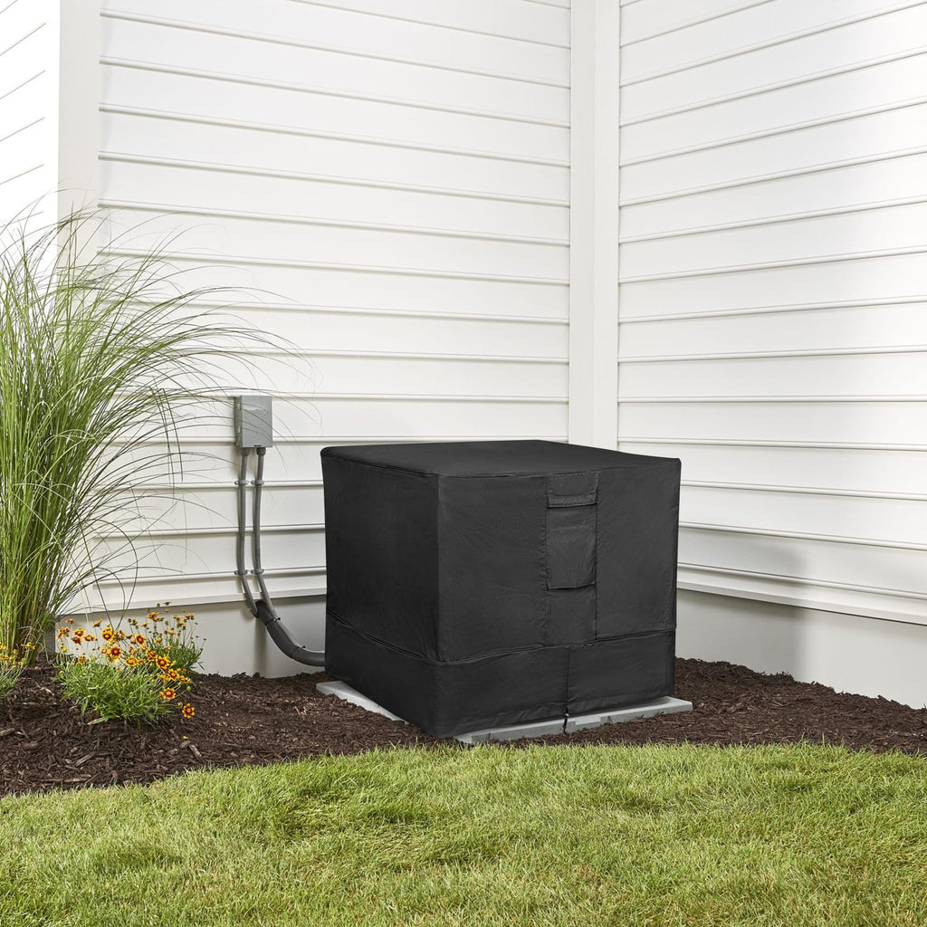 Stanbroil 34" Air Conditioner Cover, Square Fire Pit Furniture Cover for Outside Units, Heavy Duty Weather Resistant 600D Patio Fireplace Cover