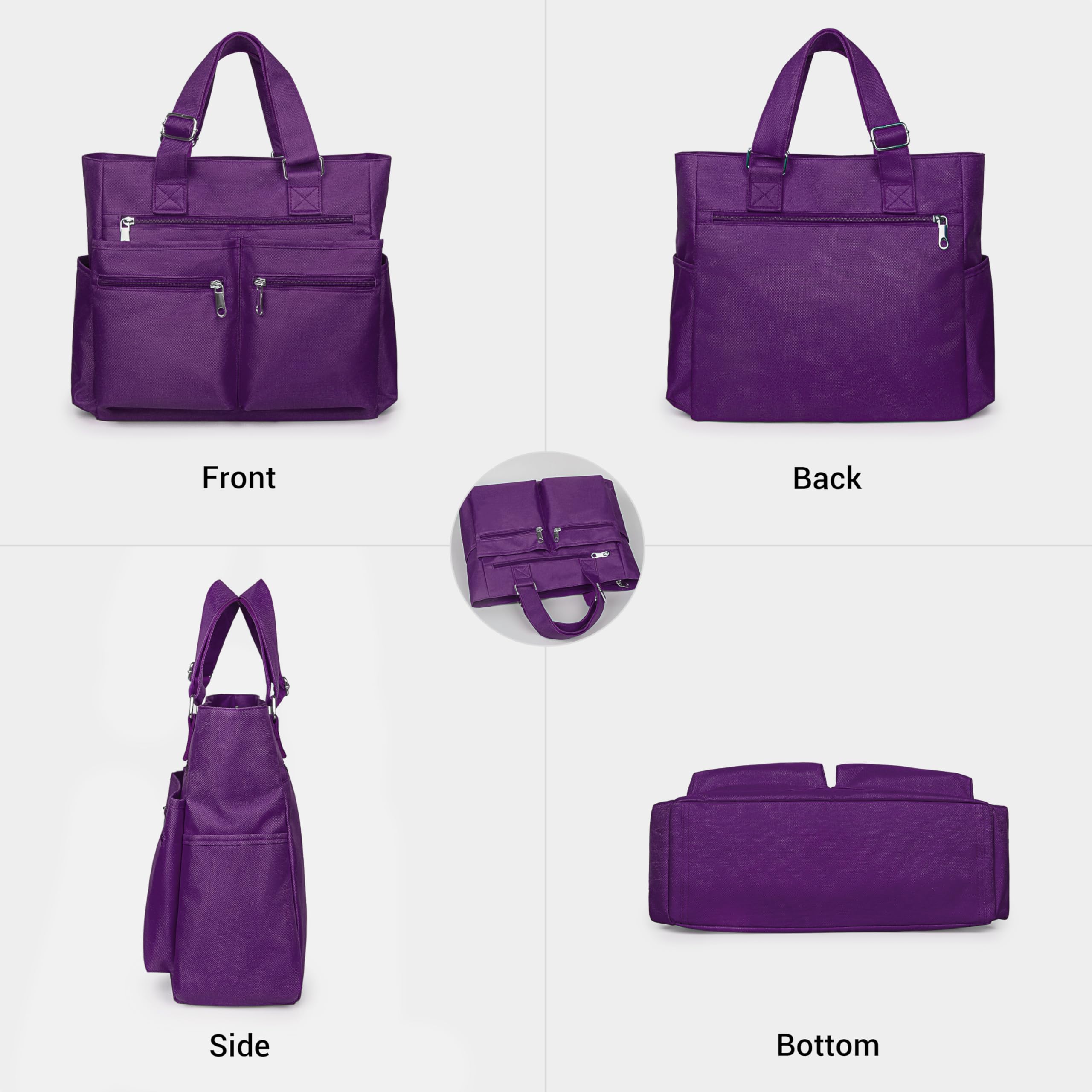 Canvas Tote Bag Waterproof Nylon Multi Pocket Shoulder Bags Laptop Work Bag Teacher Purse and Handbags for Women & Men