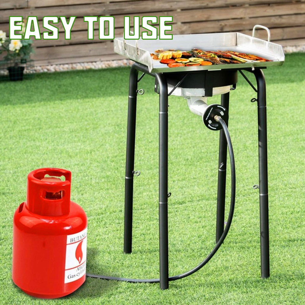 Roastove High Pressure Propane Cast-Iron Replacement Round Burner Head, Propane Burner Head with Brass Fitting Orifice
