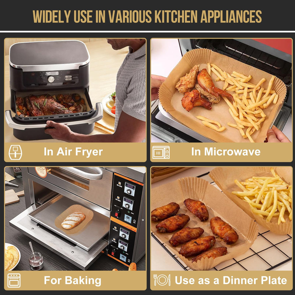 MMH 150PCs Air Fryer Liners for Ninja DZ071/DZ071C 7QT/Instant VersaZone 9QT,100PCs Small Liners for Divider Basket & 50PCs Large Disposable Paper Liners for 7QT MegaZone/Topzee 11QT