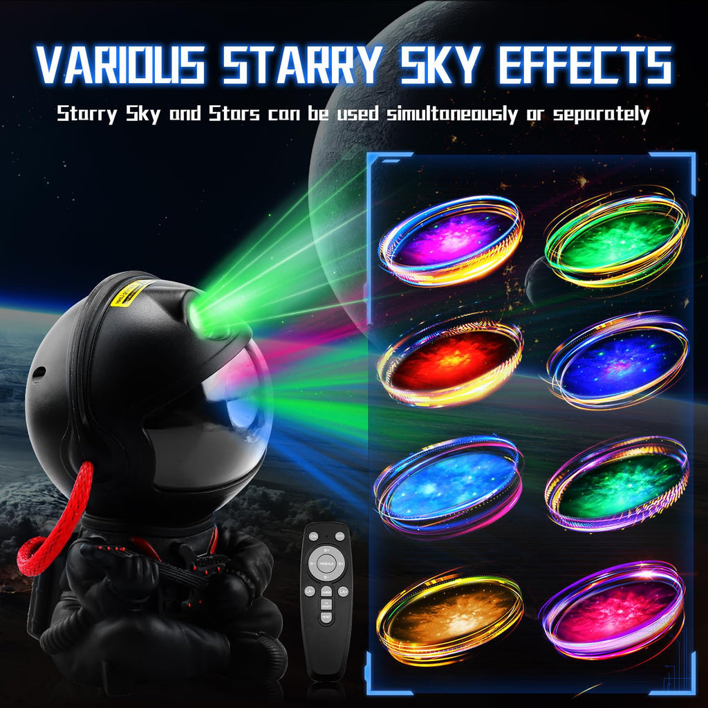 Astronaut Projector,Galaxy Projector,Astronauta Star Light,Galaxy Light Projector,Galaxy Projector for Bedroom,Projector Night Light for Kids (Black)