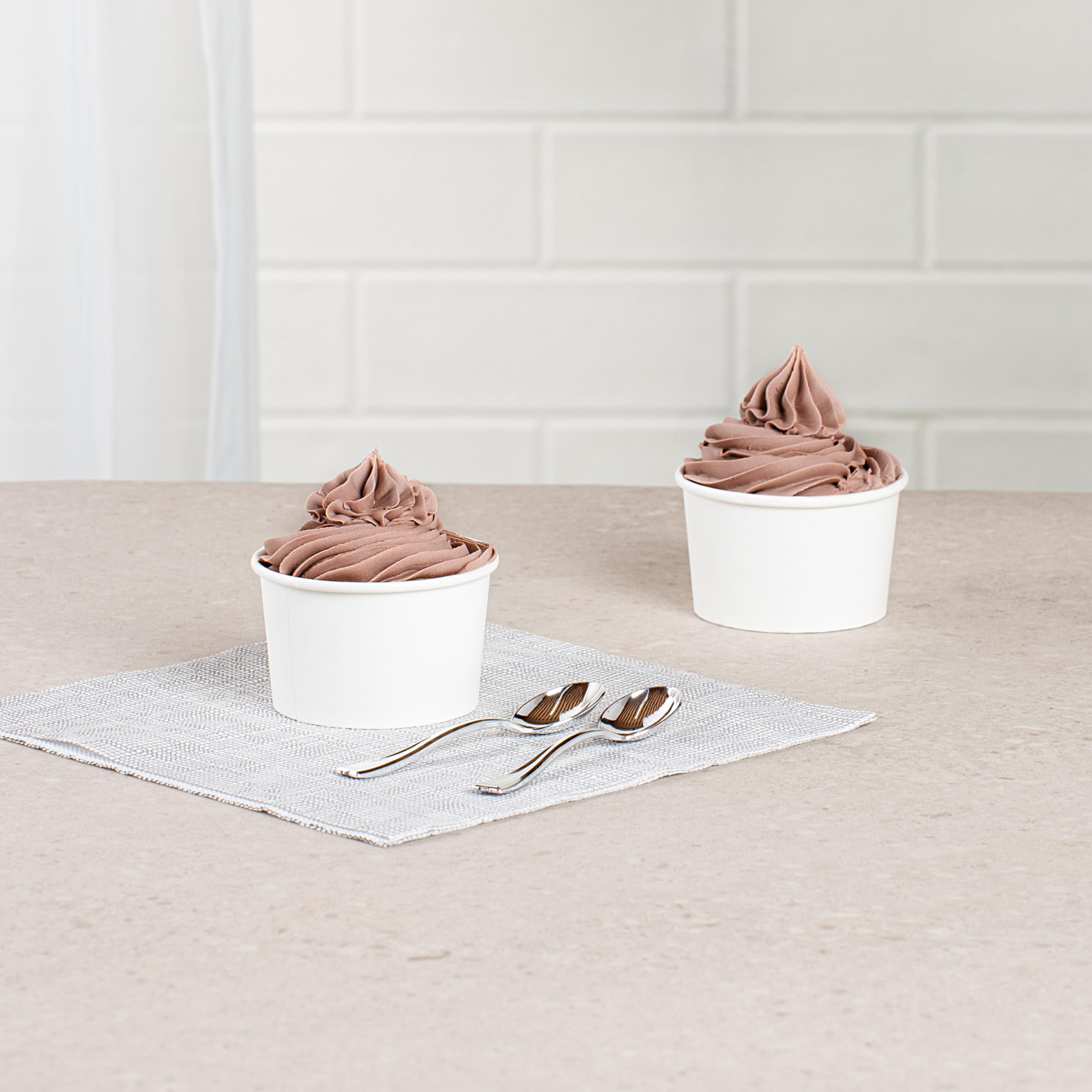 Restaurantware White 3 Count to Go Cup Disposable 3 x 3 x 1.8 Inches Paper Mini Cup Grease-Resistant Cup Recyclable Durable Design