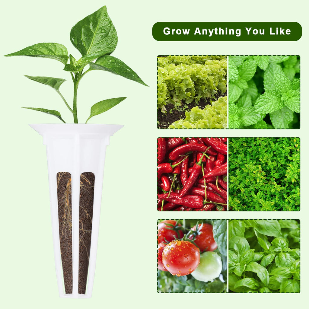 Yoocaa 136pcs Seed Pod Kit for Aerogarden, Hydroponic Grow Anything Kit with 50 Sponges, 12 Baskets, 50 Labels, 24 Domes, Seed Starter Pod Replacement Root Growth Sponges for Idoo, LYKO