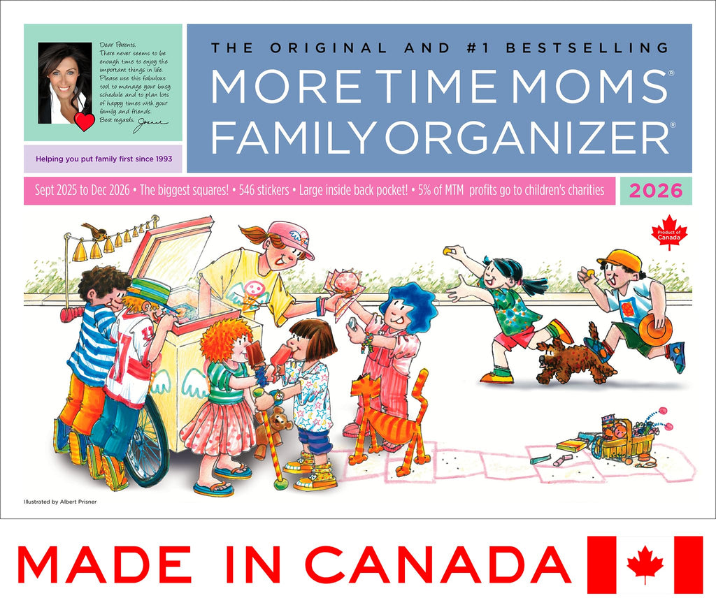 More Time Moms Family Organizer & Calendar, 2026 (15x22 Inches) - September 2025 to December 2026 - Larger & More Space for in-Depth Planning - Includes Over 500 Stickers, 16 Months, & Much More