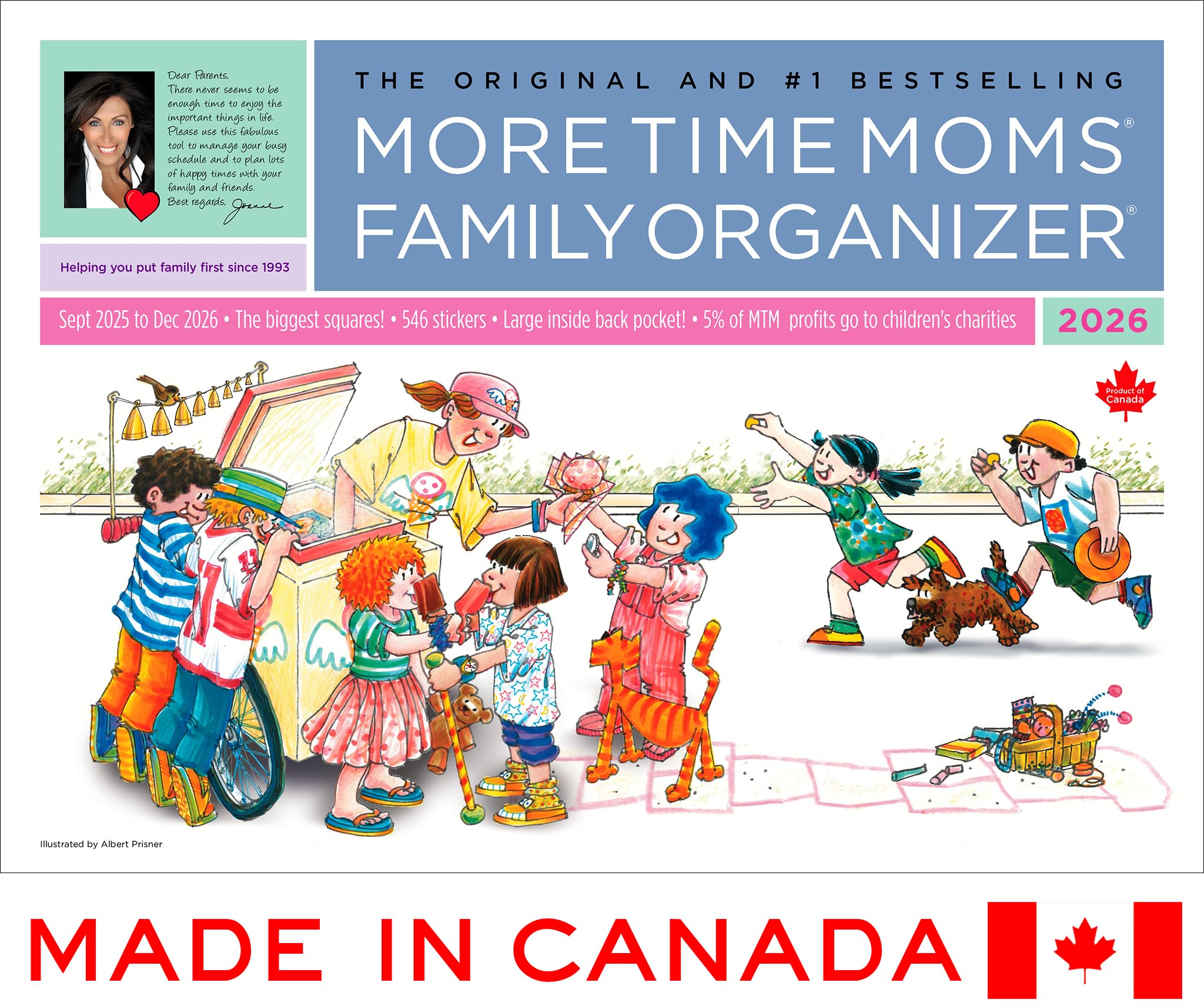 More Time Moms Family Organizer & Calendar, 2026 (15x22 Inches) - September 2025 to December 2026 - Larger & More Space for in-Depth Planning - Includes Over 500 Stickers, 16 Months, & Much More