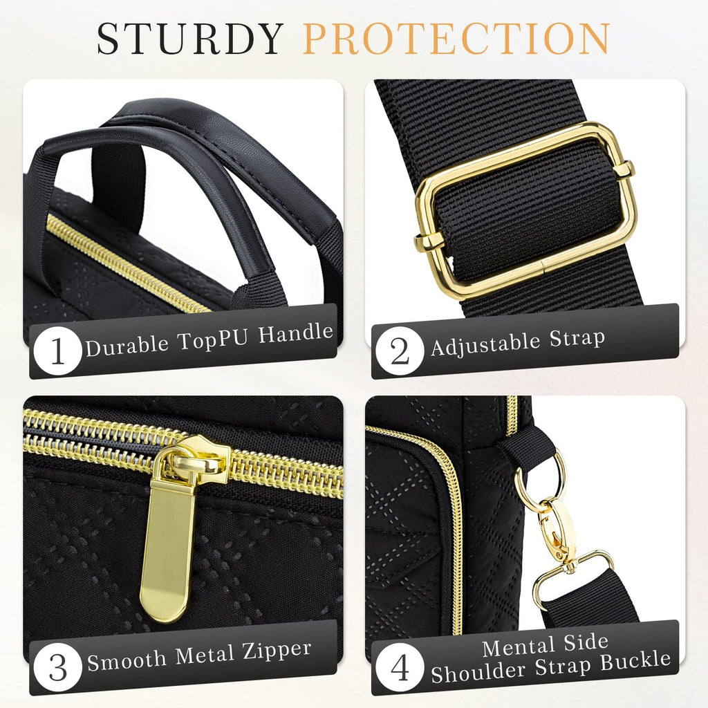 MicaYoung Laptop Tablet Sleeve Bag Carrying Case Fits 14 inch MacBook Pro M5 M4 M3 M2 M1/13.6 inch MacBook air M4/M3/M2/13 Inch iPad Pro M4 Air M3/12.9 inch iPad with Keyboard, Black