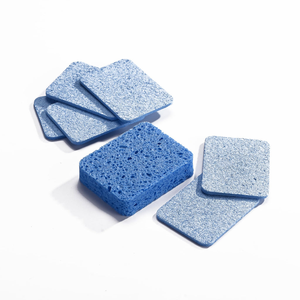 Fox Run Blue Dish Sponges, Set of 12 Scratch Free Kitchen Sponges for Nonstick and Metal Pans
