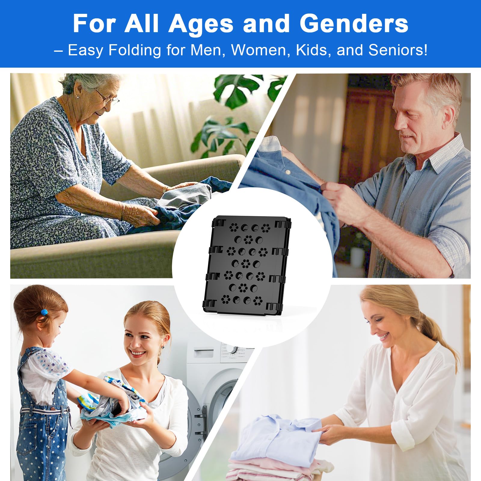 BoxLegend V3 Shirt Folding Board T Shirt Clothes Folder for Adults and Children Easy and Fun Durable PP Plastic Laundry Folders (Black)