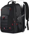 Z-MGKISS Extra Large Travel Backpack, 52L TSA Backpack 17.3 Inch, Anti-Theft 17 Inch Big Business Laptop Backpack for Men & Women, Water Resistant College Rucksack Bag with USB Port, Black