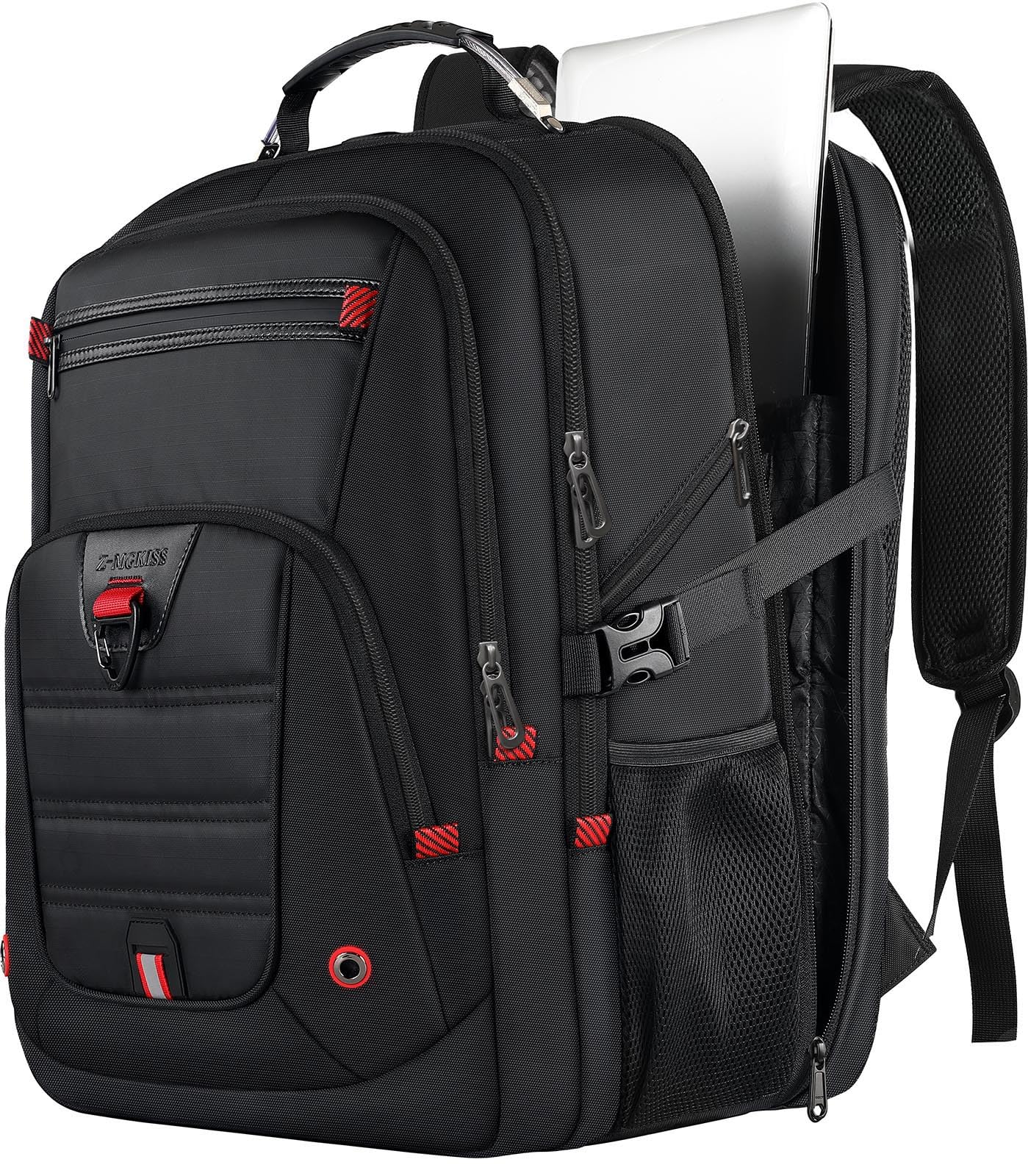 Z-MGKISS Extra Large Travel Backpack, 52L TSA Backpack 17.3 Inch, Anti-Theft 17 Inch Big Business Laptop Backpack for Men & Women, Water Resistant College Rucksack Bag with USB Port, Black