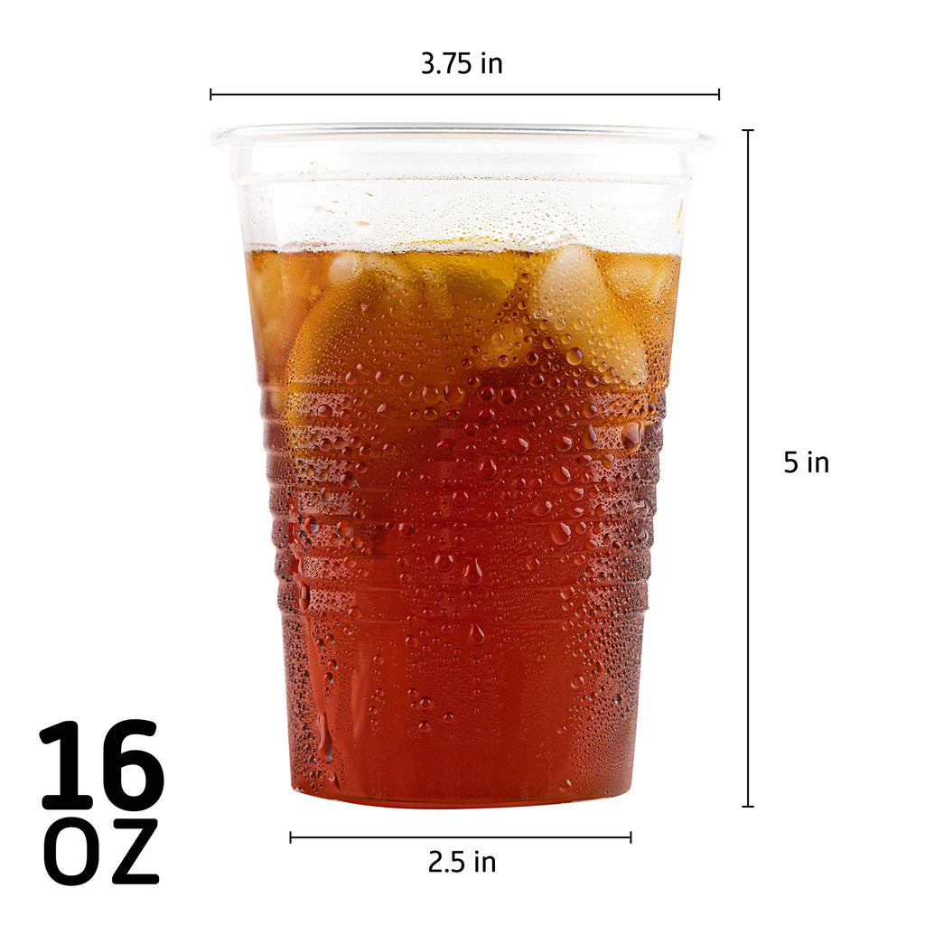 Plasticpro Plastic Disposable Drinkng Cps Durable Clear reusable (100, 16 Ounce)