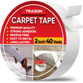 Trazon Carpet Tape Double Sided - Rug Tape Grippers for Hardwood Floors and Area Rugs - Carpet Binding Tape Strong Adhesive and Removable, Heavy Duty Stickers Tape, Residue Free (2 Inch / 40 Yards)