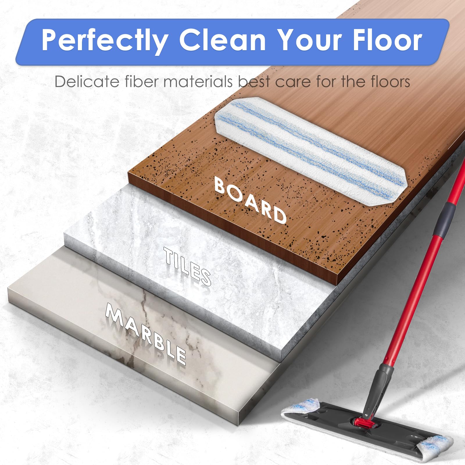 (4 Pieces) H2prO Replacement Mop Pads Compatible with Vileda H2prO Mop, Washable Mop Cloths, Microfiber Mop Head, Mop Pad Refill Accessories, Mopping Pads