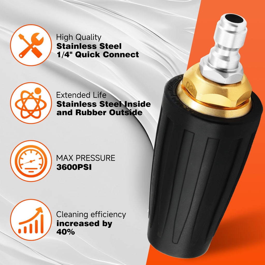 Tool Daily Quick Connect Turbo Nozzle Universal for Cold Water Pressure Washers, 2500 PSI