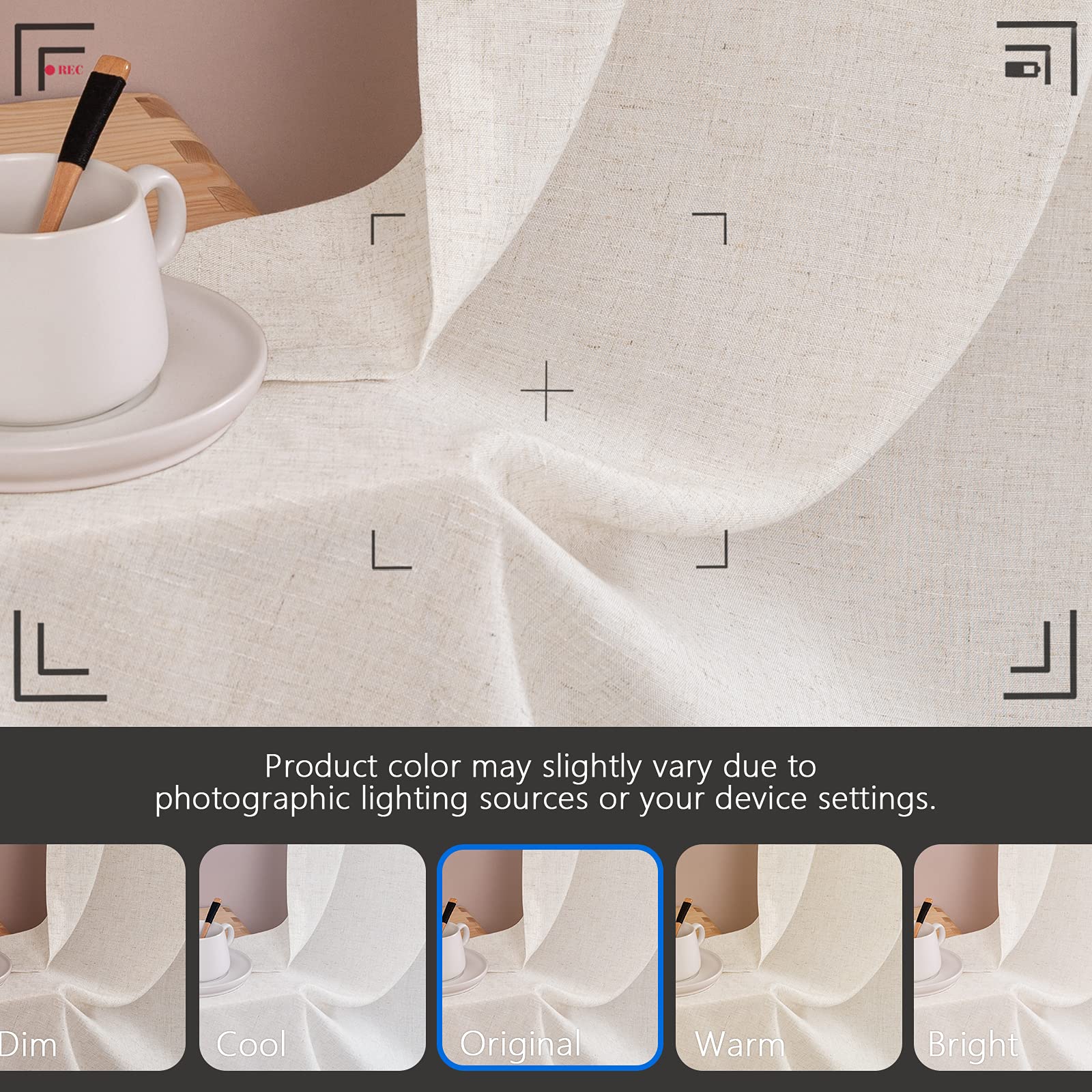 JINCHAN Tier Curtains Linen Textured Small Cafe Curtain Long Curtains for Kitchen Window Treatment Set 24 Inches 2 Panels Crude