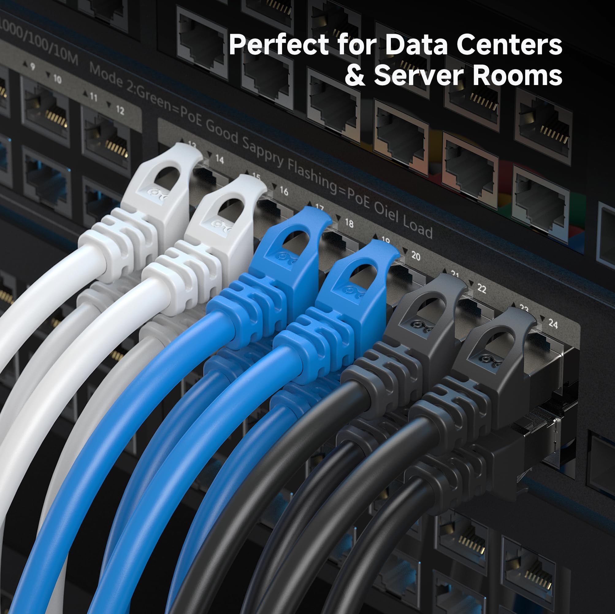Cable Matters Snagless Shielded Cat6A Ethernet Cable 50 ft (SSTP, SFTP Shielded Ethernet Cable, Shielded Cat6 Cable, Cat 6 Shielded Network Cable) in Black