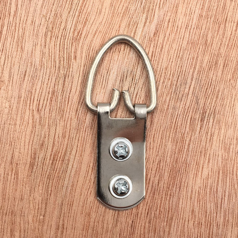 Comdox D Ring Picture Hangers with Screws - 50 Pack Pro Quality Heavy Duty Picture Hooks - 2 Hole, Picture Frame Hardware