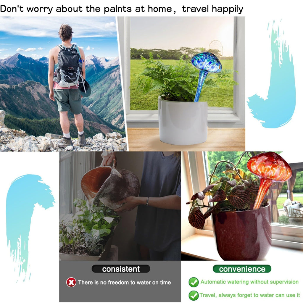 Guwealthy Plant Watering Globes 4 Pcs - Plant Water Devices,Self Watering Planter Insert (170ml)