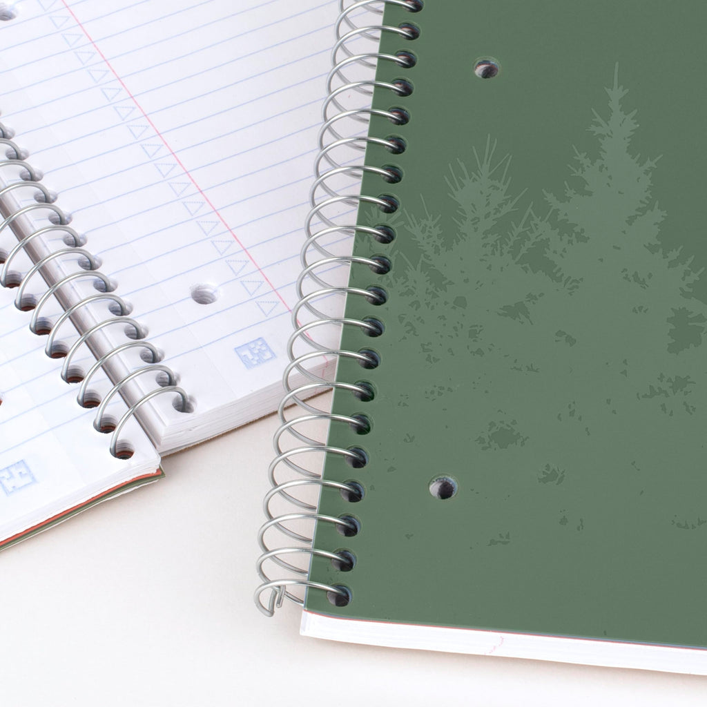 Five Star Spiral Notebooks + Study App, Recycled Cover, 4 Pack, 1 Subject, College Ruled Paper, 8-1/2” x 11", 100 Sheets per Notebook, Zion Clay, Olympic Green, Glacier Blue, Smoky Gray(820046)