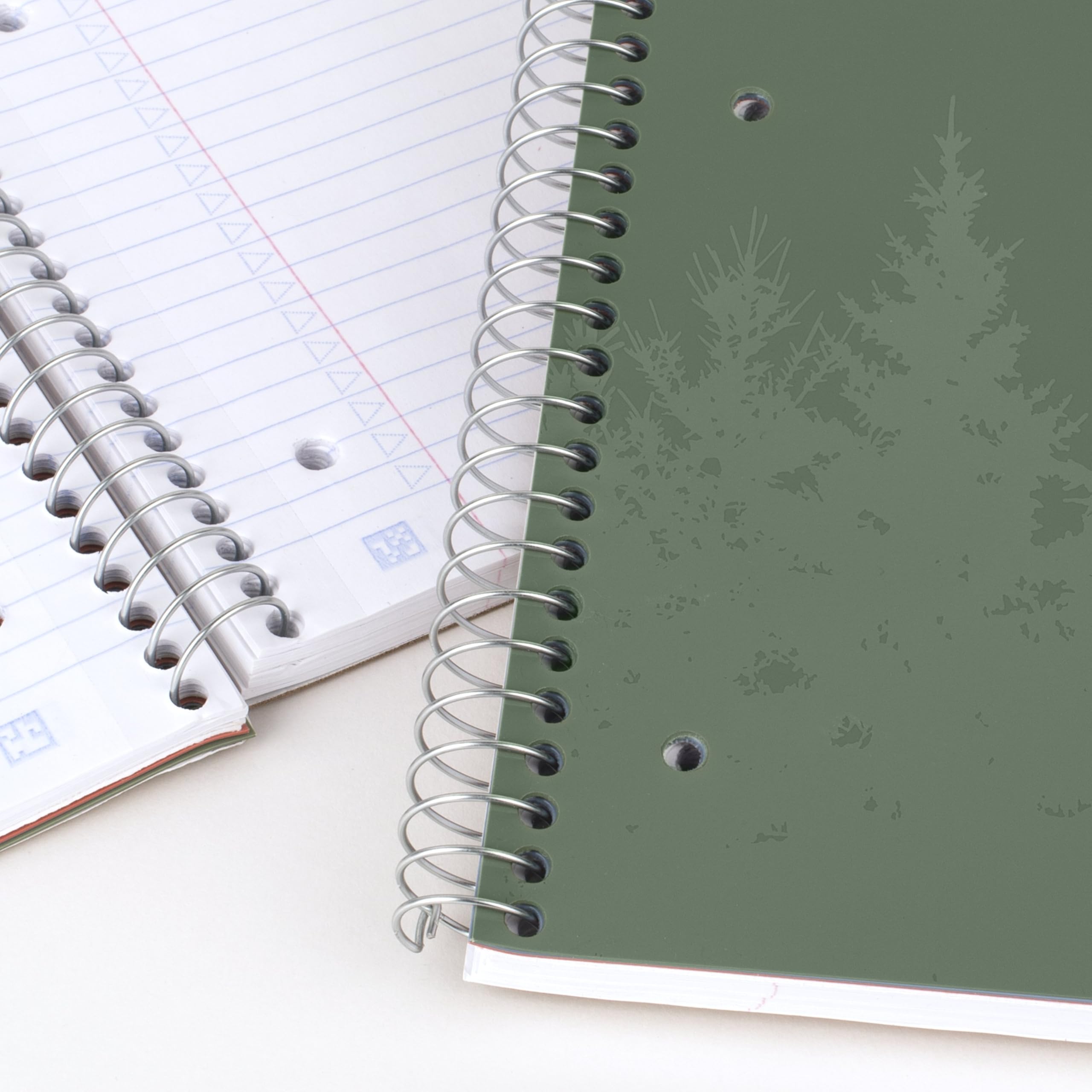 Five Star Spiral Notebooks + Study App, Recycled Cover, 4 Pack, 1 Subject, College Ruled Paper, 8-1/2” x 11", 100 Sheets per Notebook, Zion Clay, Olympic Green, Glacier Blue, Smoky Gray(820046)